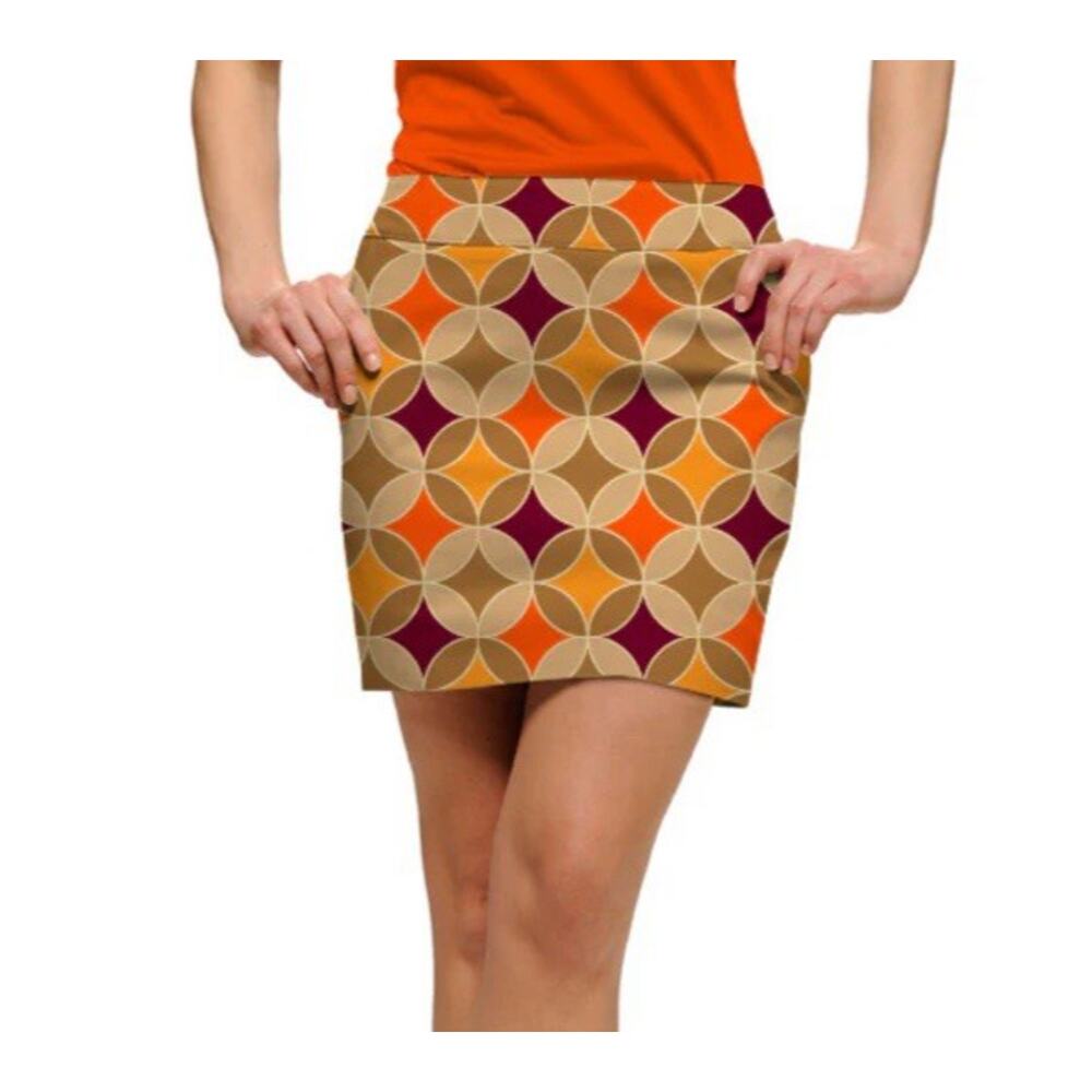 Loudmouth Skort Women's 0 Skirt Activewear Retro Geo Print Sporty Pockets - Picture 2 of 13